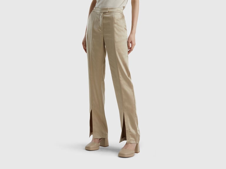(image for) Pantaloni con spacco effetto satin sito benetton